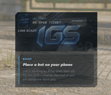 IGS overlay ready: place a bet on your phone